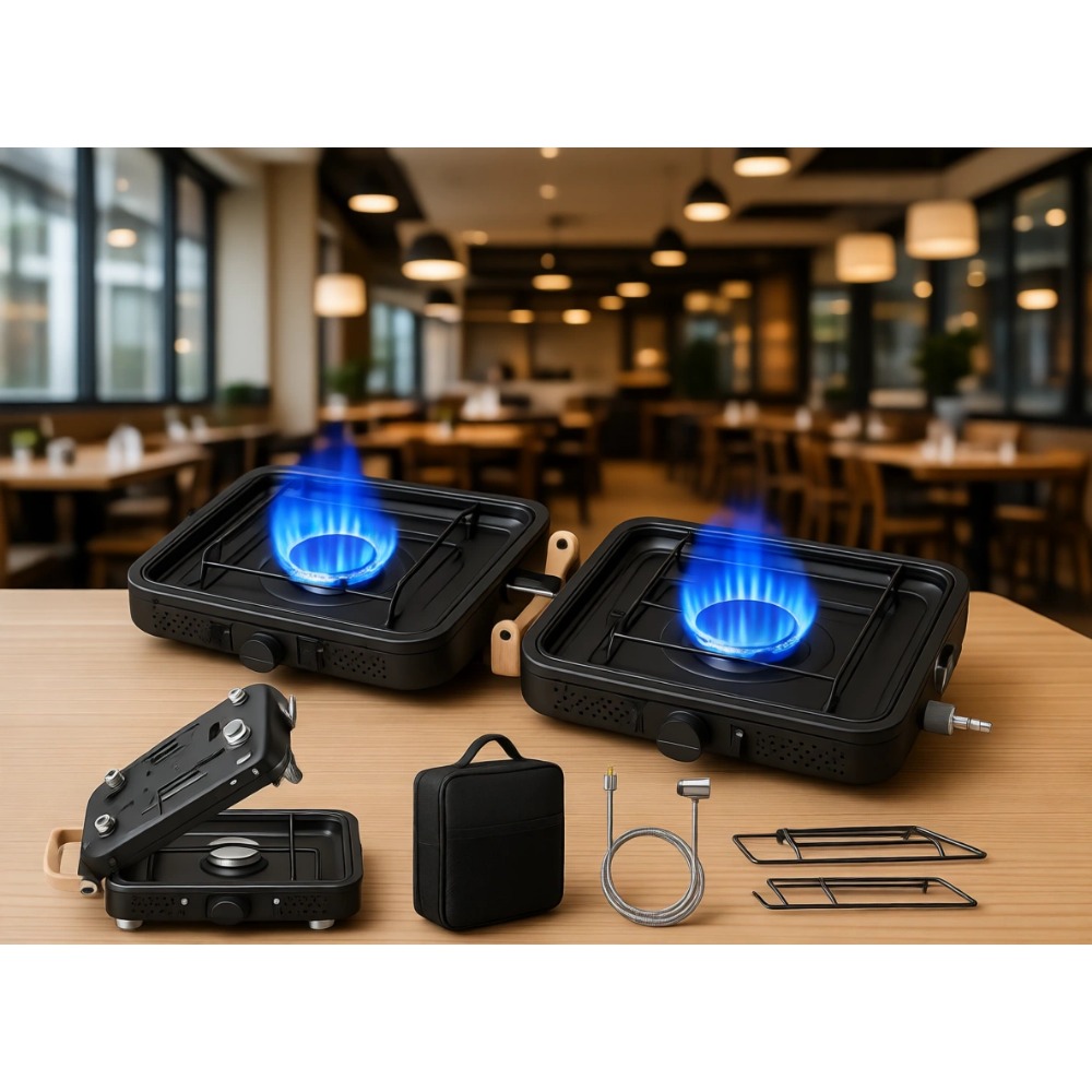 Camping Cooking Propane - 휴대용 17500 BTU 2구 접이식 프로판
