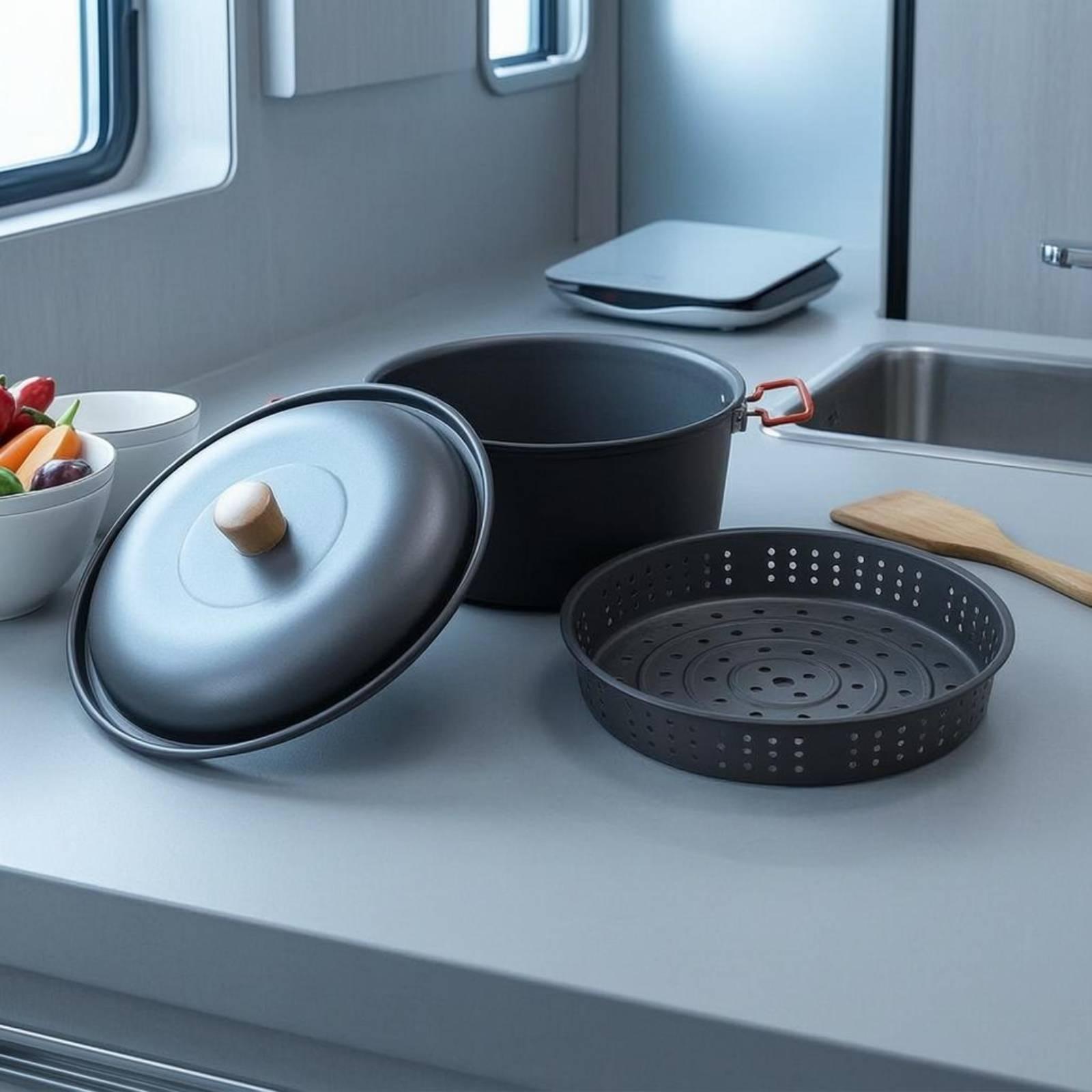 Camping Cooking Vessel - 알루미늄 합금 야외 조리기구, 스팀 및