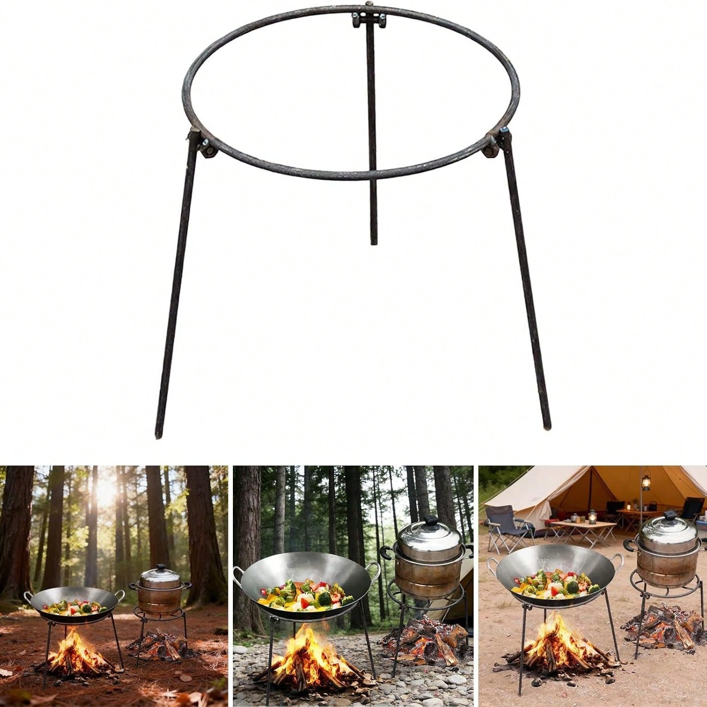 Camping Cooking Tripod - 높이 조절이 가능한 다리와 분리 가능한
