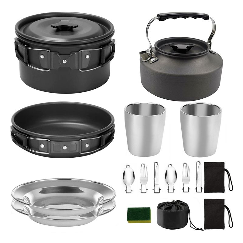 【구매자】캠핑 조리기구 휴대용 냄비 팬 컵 티포트 세트 - Camping Cooking Pot Set 리뷰 및 가격