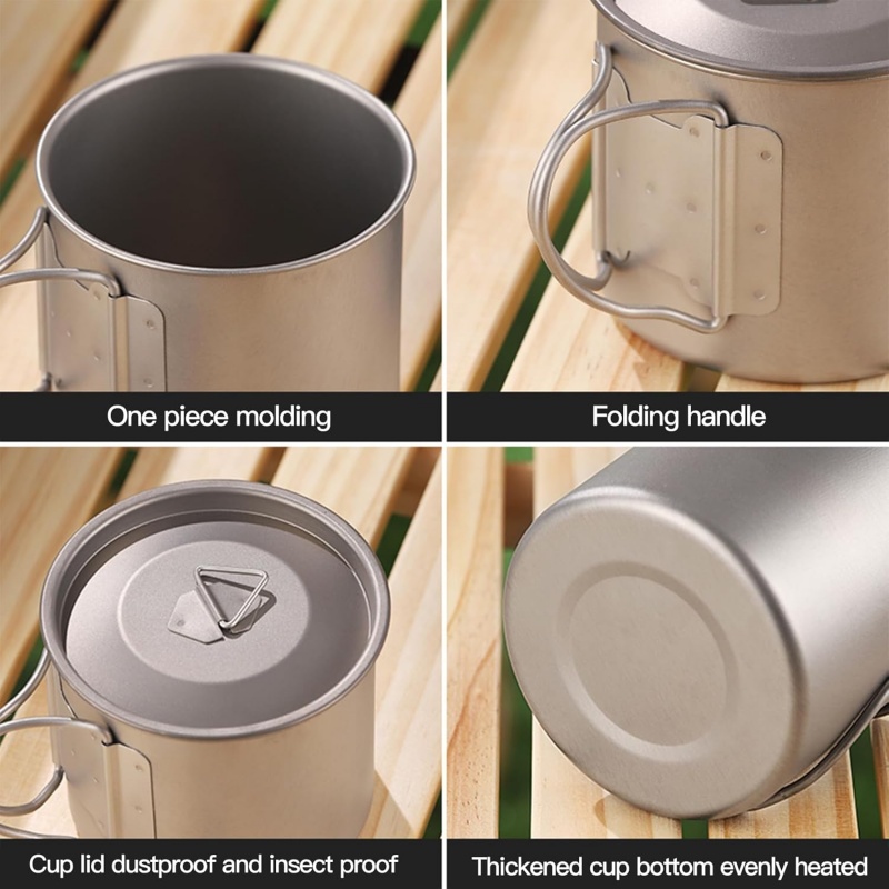 접이식 손잡이가 있는 티타늄 캠핑 머그, 가벼운 휴대용 - Camping Cooking Pack 리뷰 및 가격
