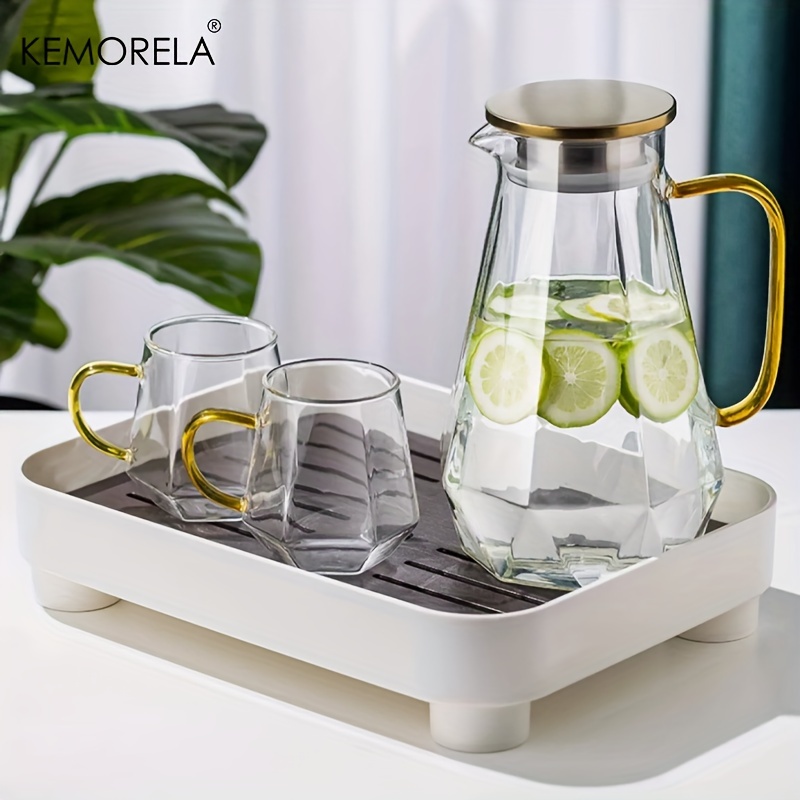 1PCS 다이아몬드 질감 유리 주전자 세트 뜨거운 냉수 - Camping Cooking Pot Set 리뷰 및 가격