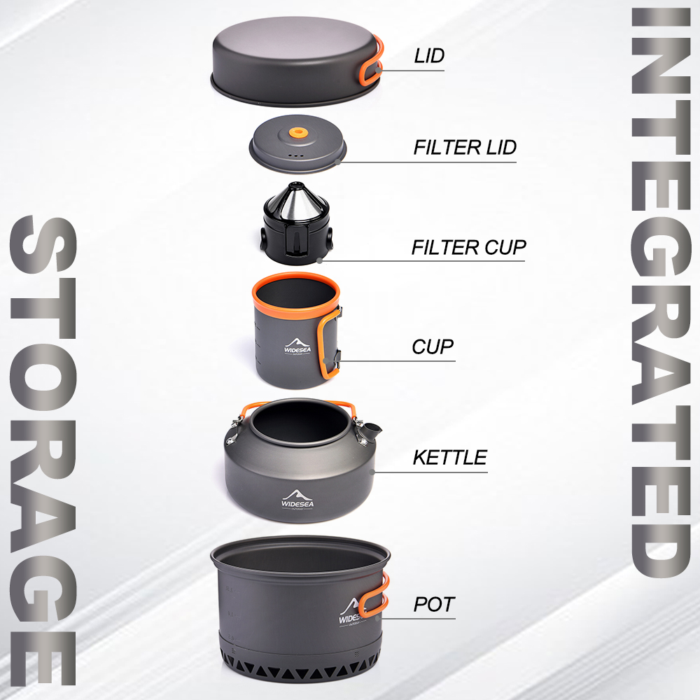 캠핑용 식기 세트, 야외용 조리 도구 세트, 냄비, 휴 - Camping Cooking Pot Set 리뷰 및 가격