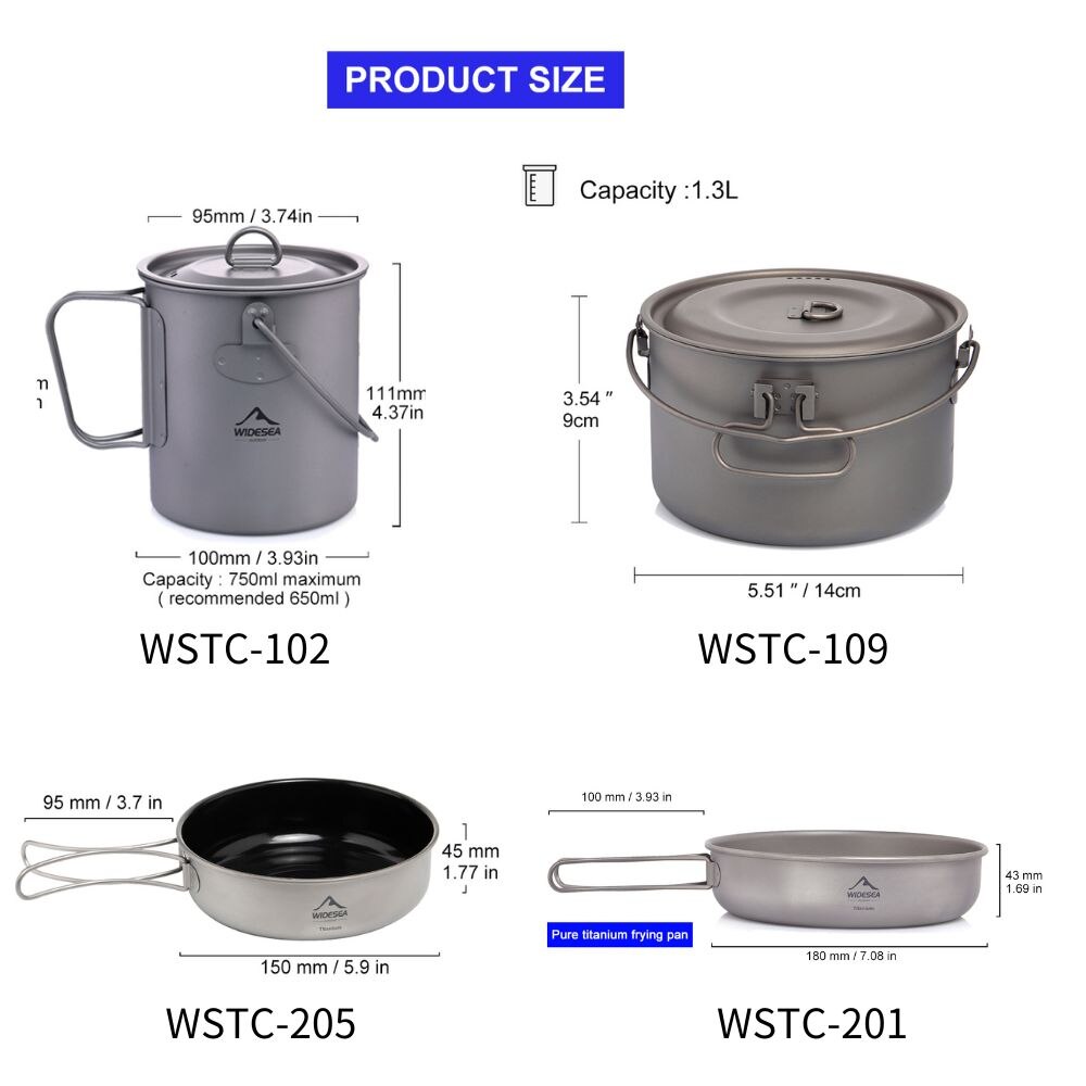 Widesea 캠핑 식기 티타늄 조리기구 세트, 관광  - Camping Cooking Pack 리뷰 및 가격