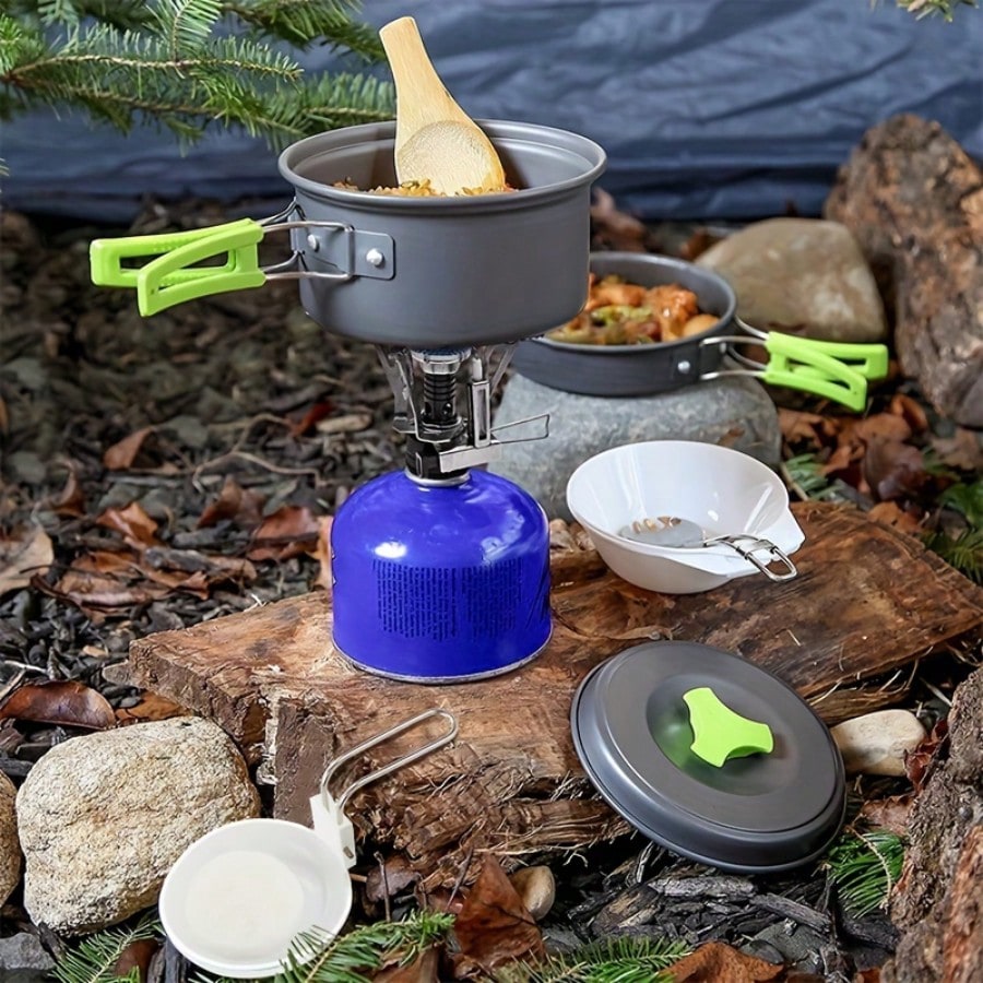 캠핑 조리 세트: 휴대용 식기 및 보관 가방 포함, 야 - Camping Cooking Pot Set 리뷰 및 가격
