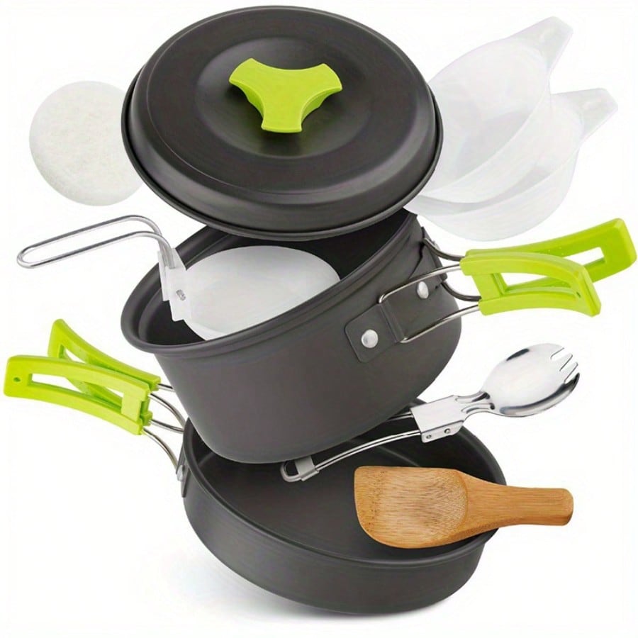캠핑 조리 세트: 휴대용 식기 및 보관 가방 포함, 야 - Camping Cooking Pot Set 리뷰 및 가격