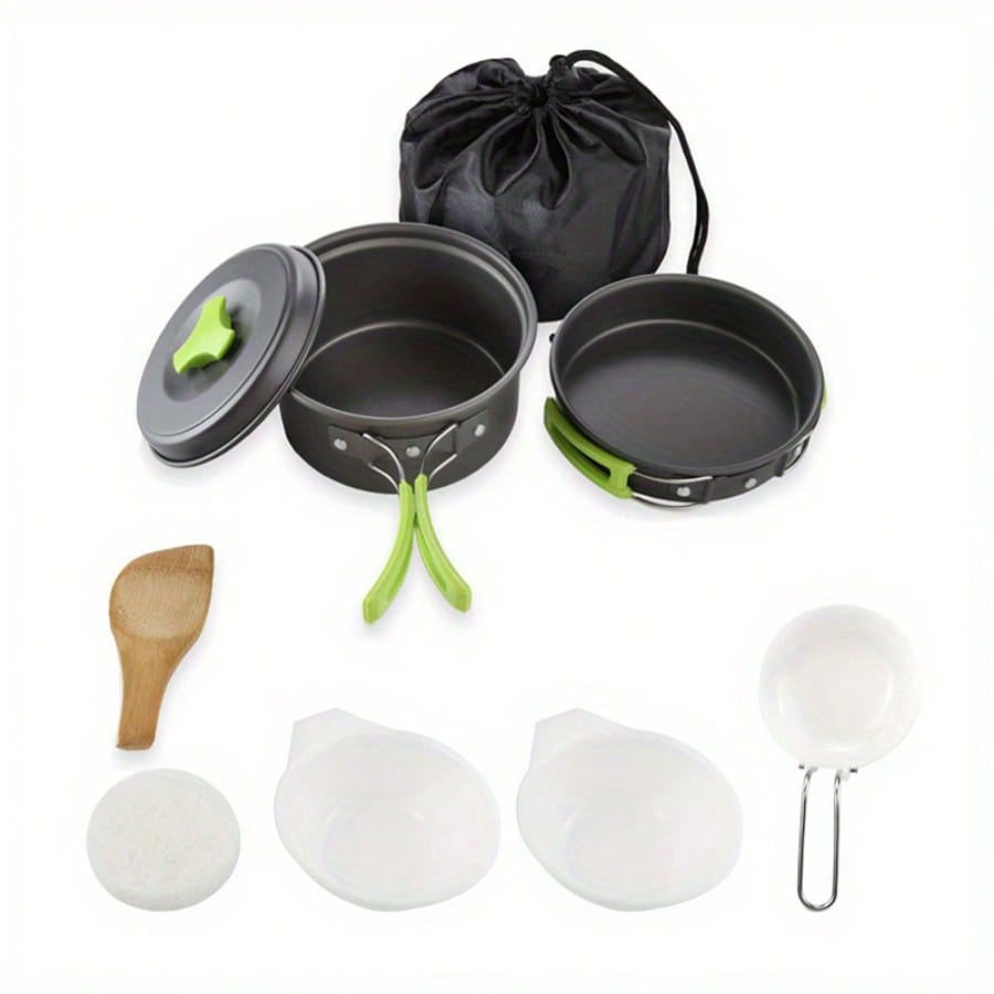 캠핑 조리 세트: 휴대용 식기 및 보관 가방 포함, 야 - Camping Cooking Pot Set 리뷰 및 가격