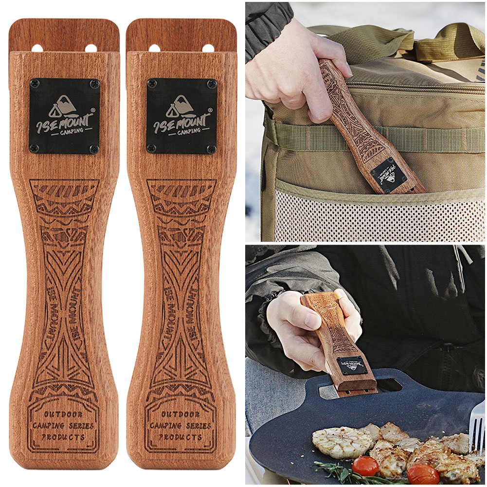 야외용 천연 나무 그릴 팬 손잡이 분리형 내열 방지 화 - Camping Cooking Gadgets 리뷰 및 가격
