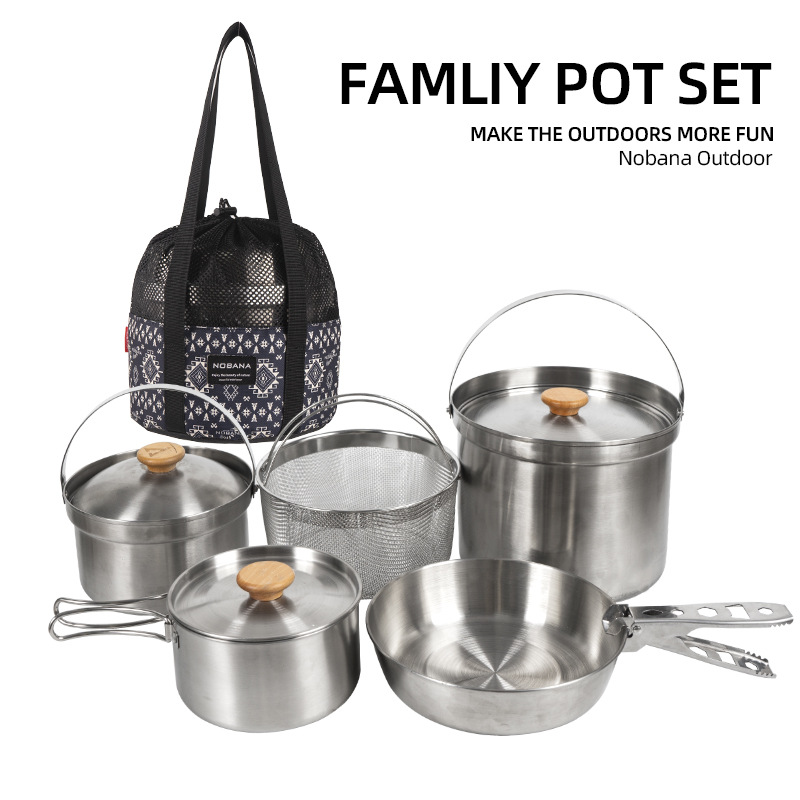 NOBANA 최신 야외 스테인레스 스틸 냄비 세트 캠핑 - Camping Cooking Pack 리뷰 및 가격