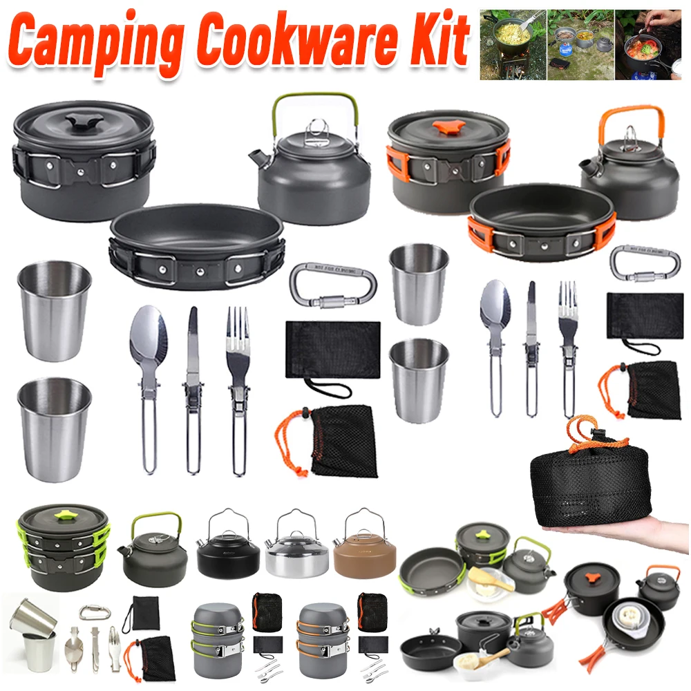 캠핑 조리기구 세트 주전자 냄비 프라이팬 휴대용 접이식 - Camping Cooking Pot Set 리뷰 및 가격
